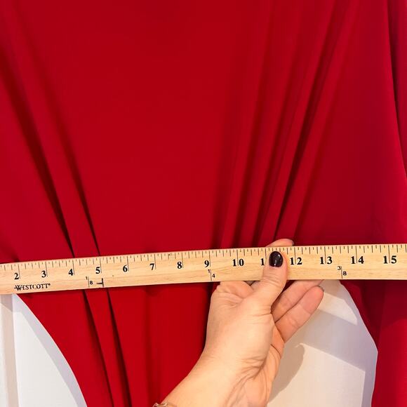 NEW KamaliKulture x Norma Kamali Red Dolman Sleeve Wrap Midi Dress Sz XS - Picture 9 of 10